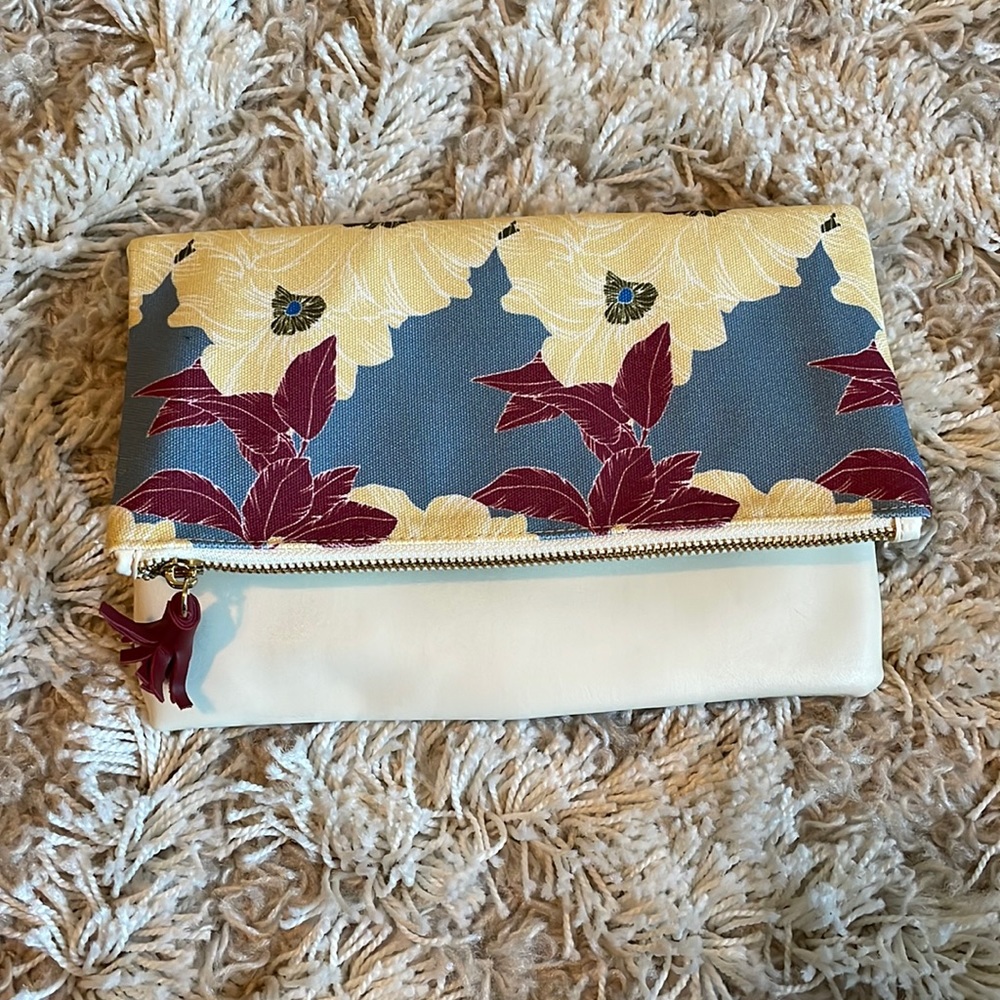Rachel Pally floral reversible leather clutch